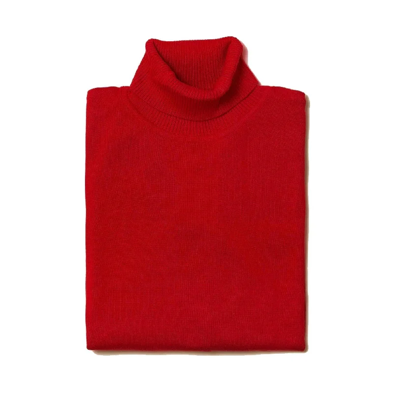 Patterned Men's Fair Isle SweatersMen's Turtleneck Sweater color Red