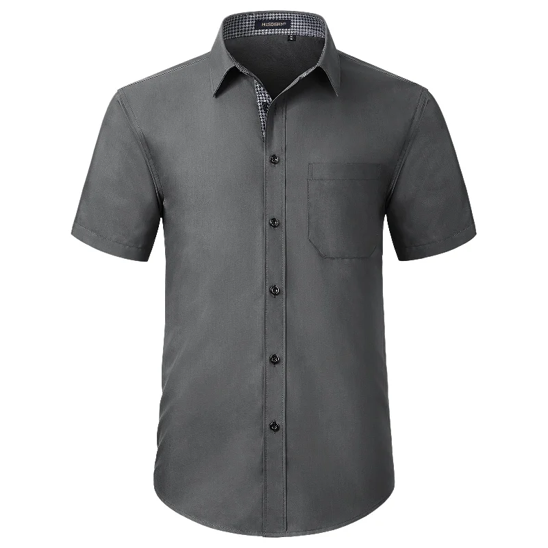 Men's Camouflage Shirts for an Outdoor AppealMen's Short Sleeve Shirt with Pocket - B1-GRAY