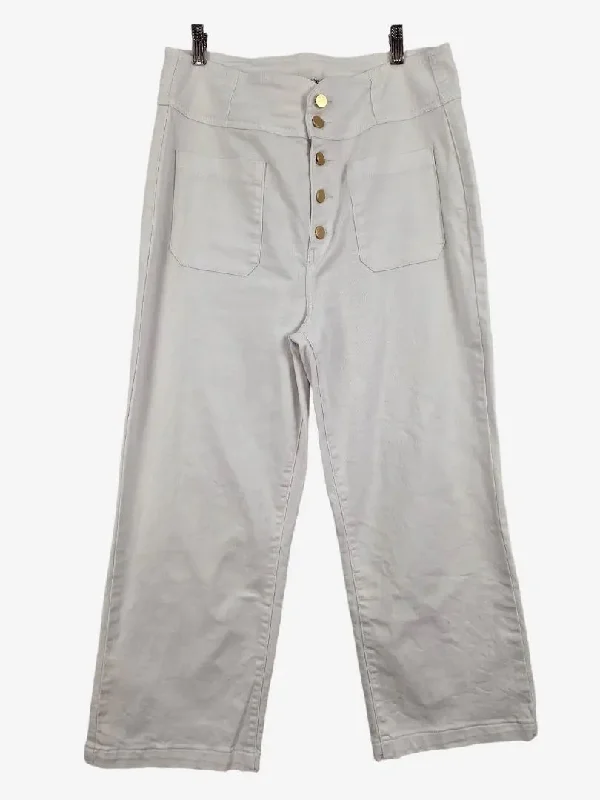 Men's Jeans for a Night OutSeed Gold Button Front Wide Leg Jeans Size 14
