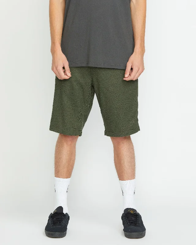 Men's Patterned Pants with PlaidsFrickin Modern Stretch Shorts - Squadron Green