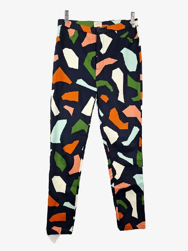 Leather Patch Embellished Men's JeansGorman Jigsaw Print Trousers Pants Size 10