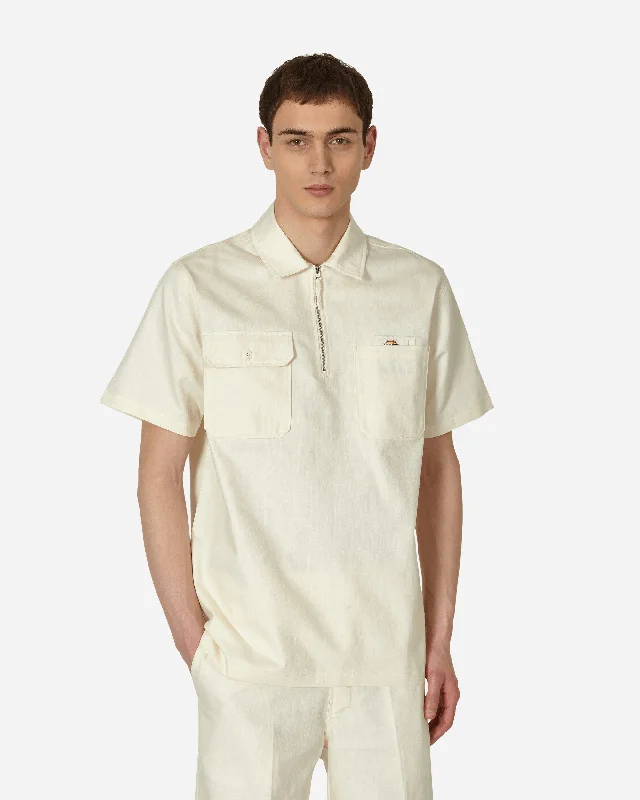 Breathable Men's Linen ShirtsPop Trading Company Shortsleeve Shirt Off White