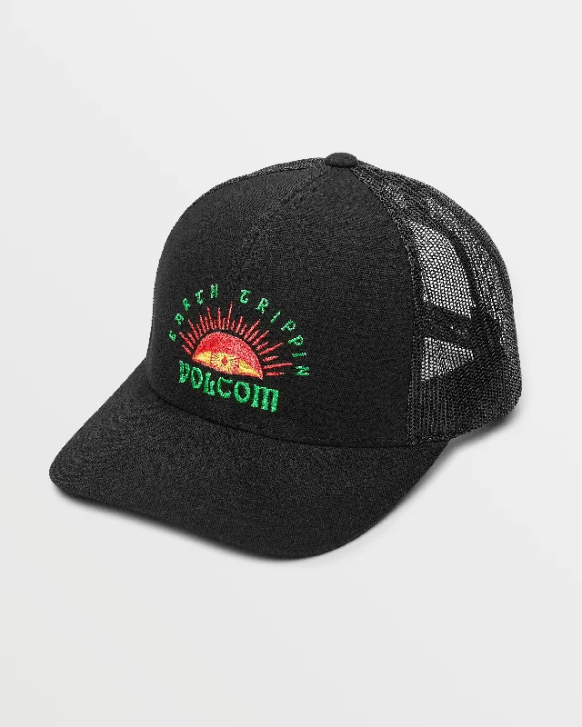 Men's Pants with Faux Leather PatchesSunset Tripper Trucker Hat - Black