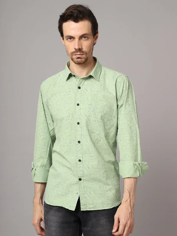 Men's Layering Shirts for Seasonal TransitionsMen's Light Green Casual Abstract Print Full Sleeve Shirt Men's Layering Shirts for Seasonal TransitionsMen's Light Green Casual Abstract Print Full Sleeve Shirt