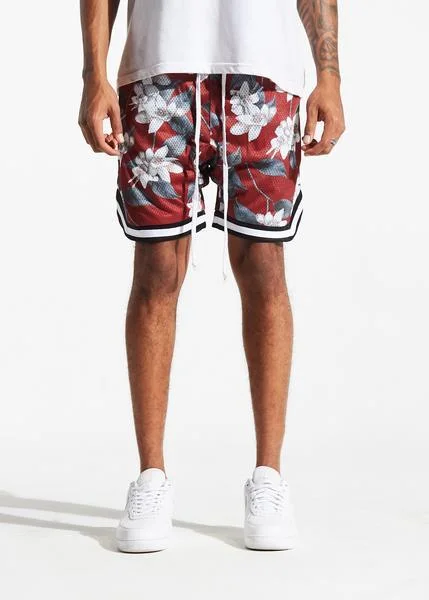 High-Waisted Men's JeansJordan Ball Shorts (Red Floral)