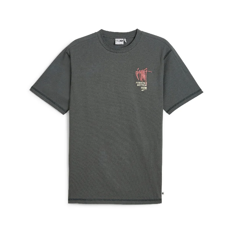 Men's Shirts with Contrast CollarsPUMA Men's DOWNTOWN RE:COLLECTION Tee