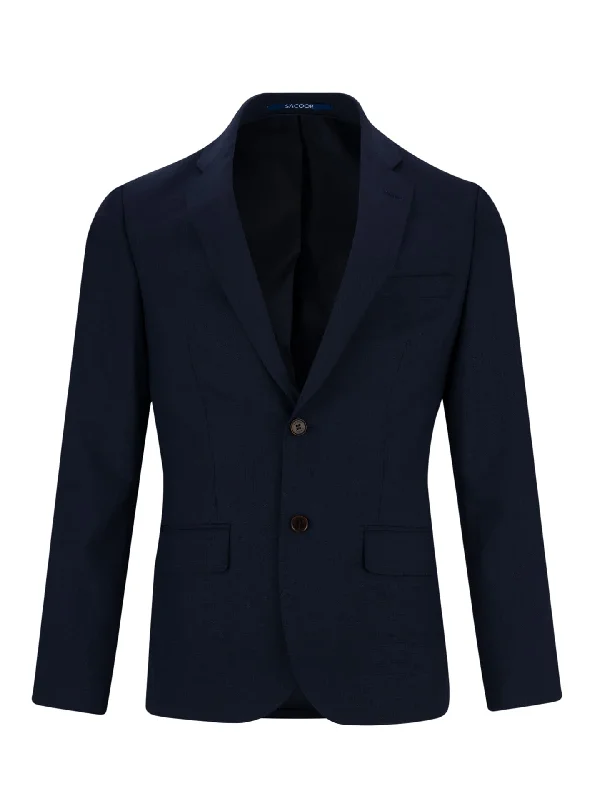 Suit Man Classic (Slim) Material: 100% Wool Breast: Single Breast Buttons: 2 Buttons Drop: Drop 6 Lapel: Notch Lapel Lining: Full Lining Pattern: Birdseye Pockets: Straight Flap Pocket Slits: Two Splits