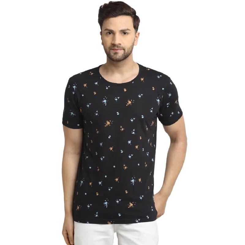 Men's Shirts with Mandarin CollarsMack JONNEY Men's Grey Printed Round Neck Tshirt