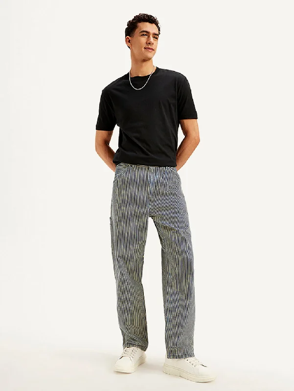 Comfortable Men's JeansMen's Loose Fit Striped Jeans
