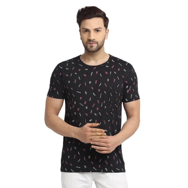 Men's Shirts with Appliquéd SleevesMack JONNEY Men's Black Printed Round Neck Tshirt Men's Shirts with Appliquéd SleevesMack JONNEY Men's Black Printed Round Neck Tshirt