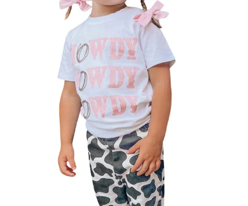 Men's Shirts with Snap ButtonsGirl's “Howdy" Graphic Tee In White