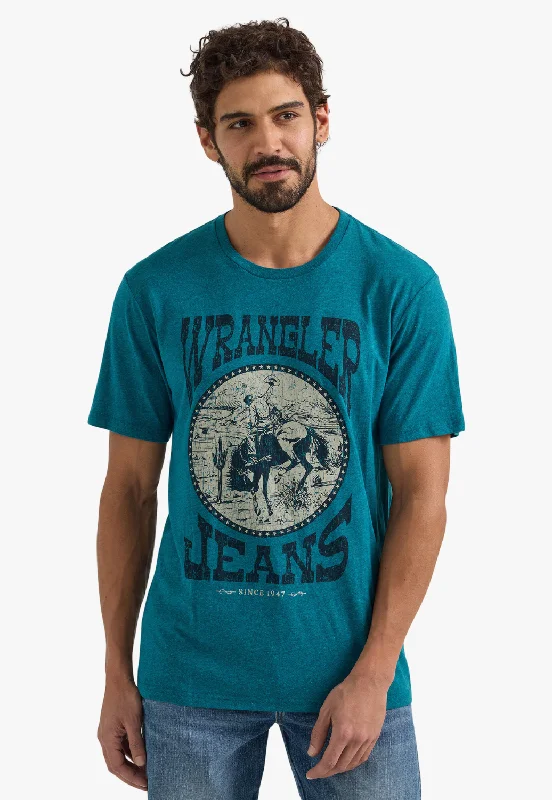 Men's Shirts with Roll-Up SleevesWrangler Mens Bronc and Rider Tee