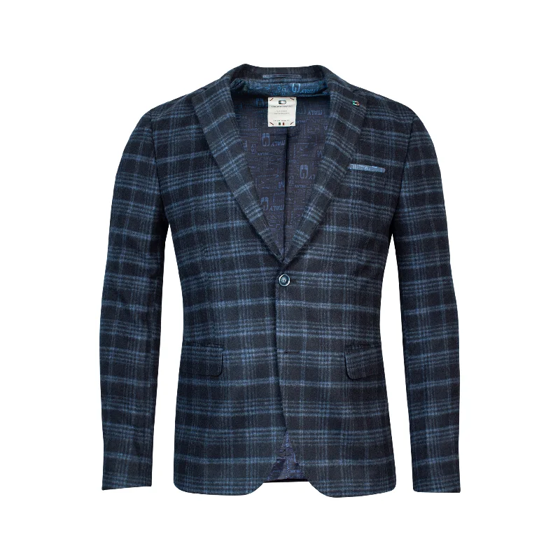 Giordano Navy Check Sports Jacket Blazer 322606