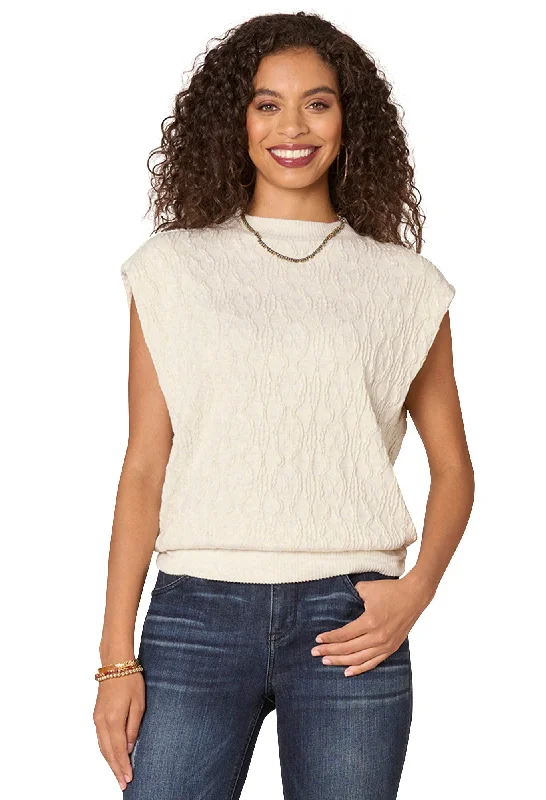 Men's Jeans for a Dressy OccasionExtended Cap Sleeve Mock Neck Ruched Side Banded Hem Knit Top Men's Jeans for a Dressy OccasionExtended Cap Sleeve Mock Neck Ruched Side Banded Hem Knit Top