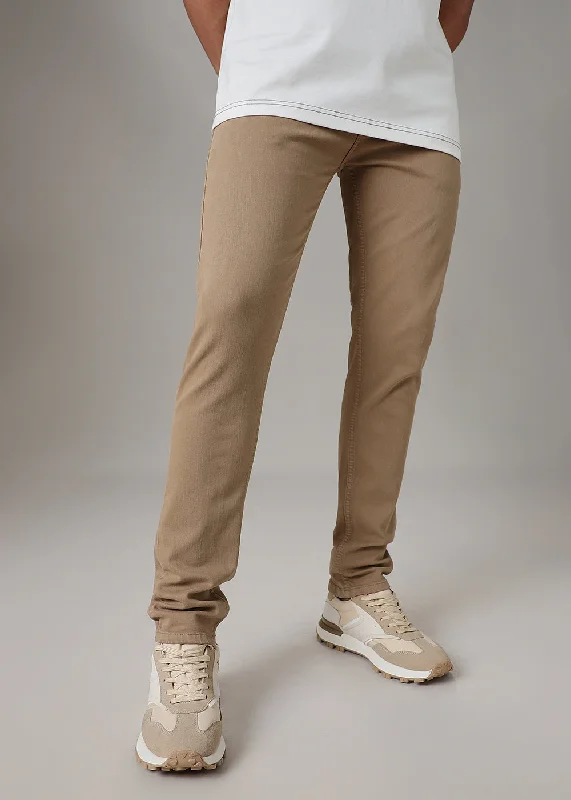 Baggy Cargo Men's JeansBrown Slim Fit Denim