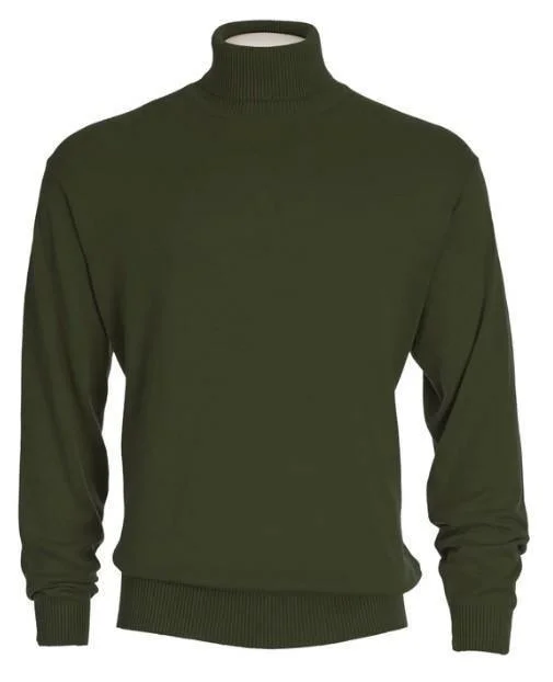 Men's Sweaters with Intarsia DesignsMen's Turtleneck Sweater color Forest Green