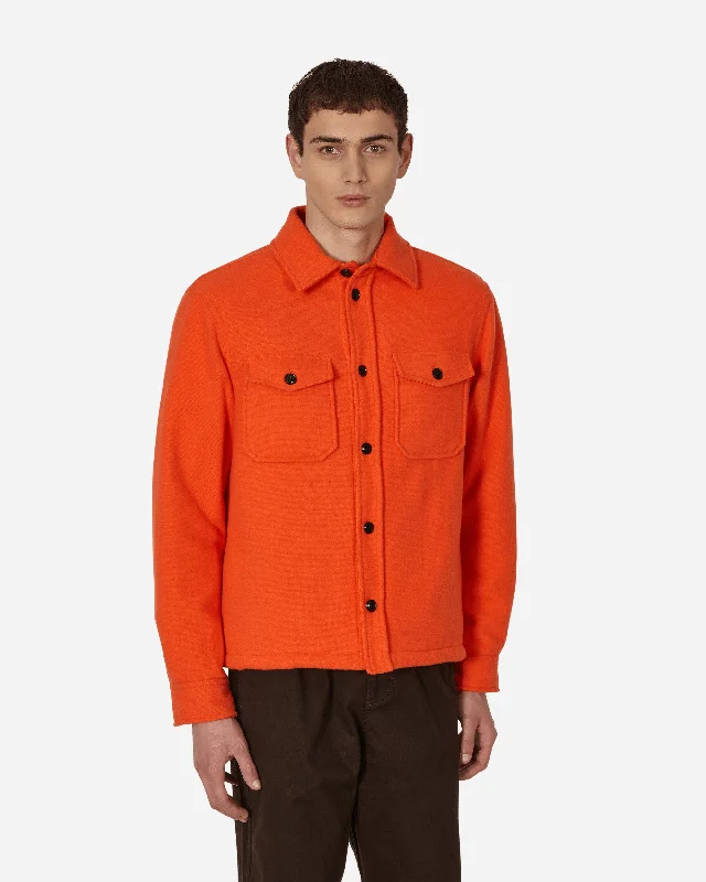 Men's Striped Shirts for a Maritime TwistWoolrich Wool Overshirt Orange