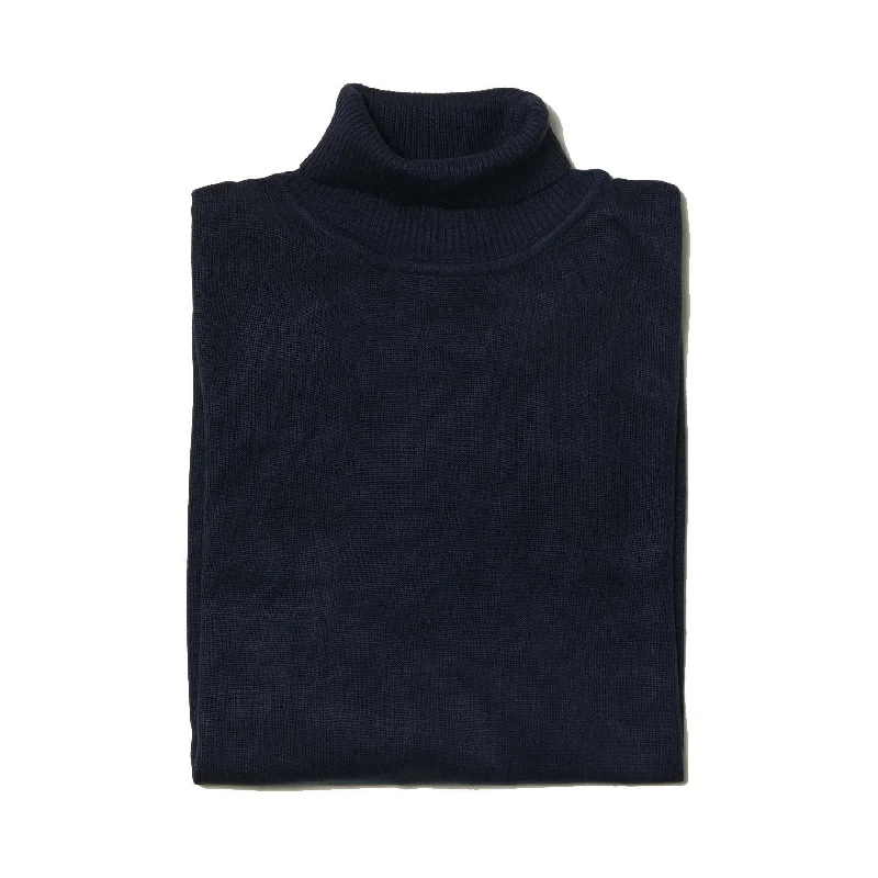 Men's Sweaters in Earthy TonesMen's Turtleneck Sweater color Navy