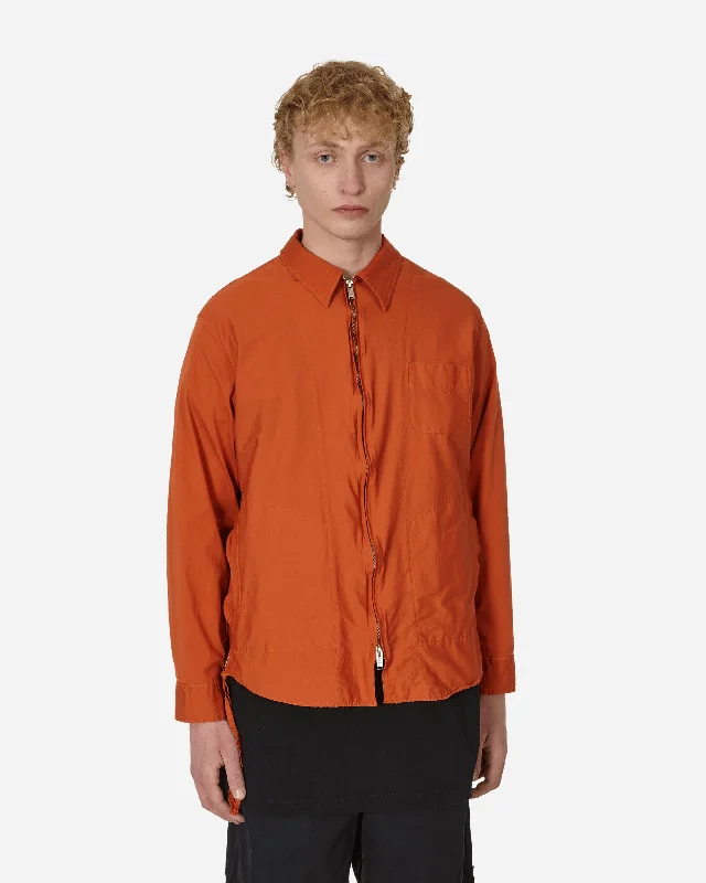 Men's Tailored Shirts for a Sharp AppearanceZip Up Shirt Orange