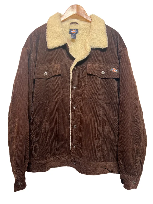 Men's Coats with Quilted LiningDickies Brown Sherpa Trucker Jacket (Size XL)