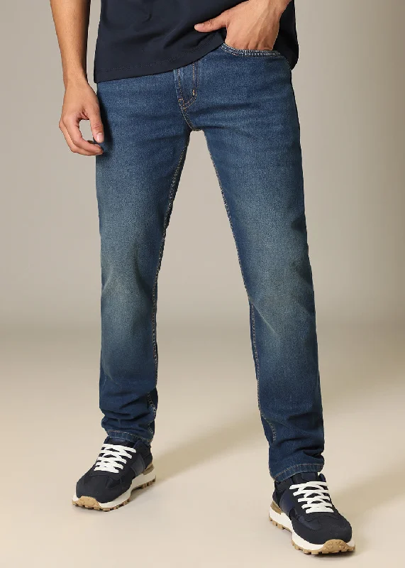 Jeans for Men with a Athletic BuildTeal Blue Slim fit Jeans