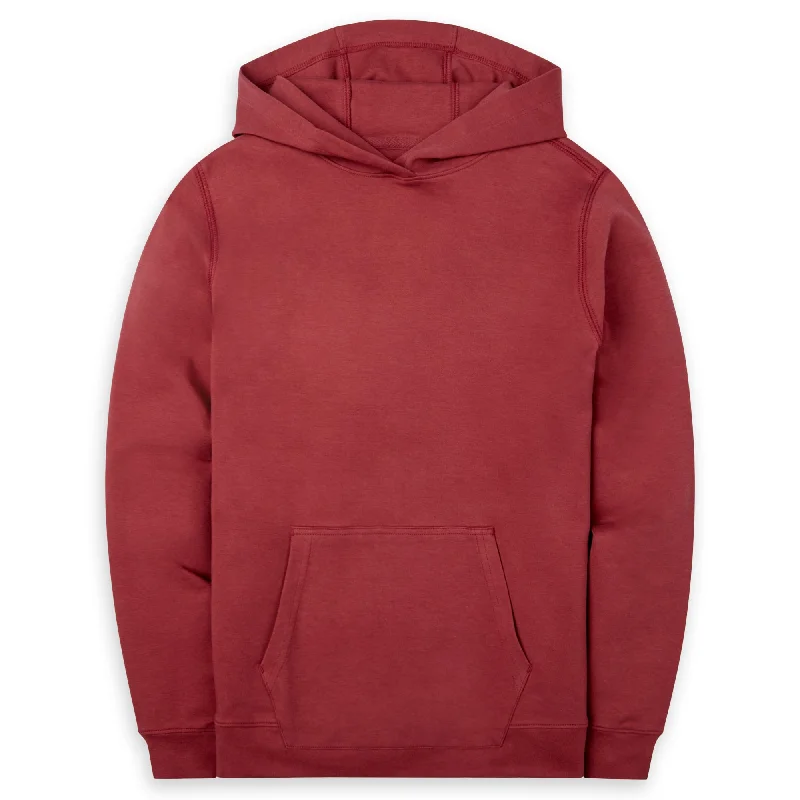Men's Sweaters for Winter SportsPullover Hoodie - Washed Burgundy