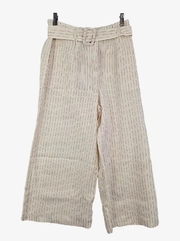 Casual Ripped Men's JeansTrenery Sandy Beige Pinstripe Linen Pants Size 6