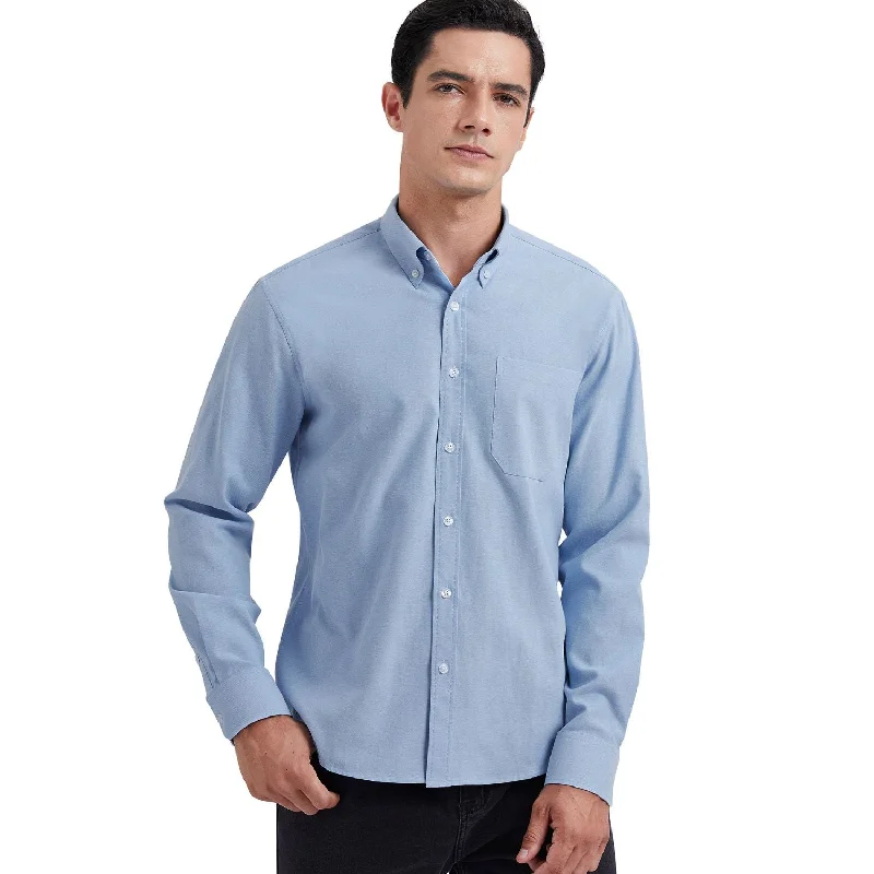Layered Men's Henley ShirtsMen's Dress Shirt with Pocket - 02-LIGHT BLUE
