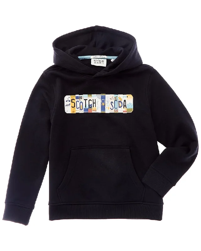 Men's Hoodies with Modern CutsScotch & Soda Graphic Fleece Pullover Hoodie