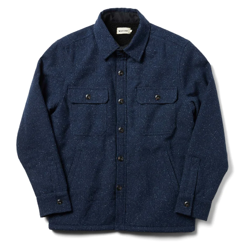 Men's Coats with ZippersThe Chandler Jacket in Navy Donegal