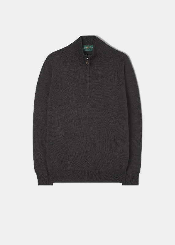 Men's Unique and Designer Bottom Wear for a Statement LookBarton Merino Wool 1/4 Zip Mock Jumper in Dark Brown - Regular Fit Men's Unique and Designer Bottom Wear for a Statement LookBarton Merino Wool 1/4 Zip Mock Jumper in Dark Brown - Regular Fit