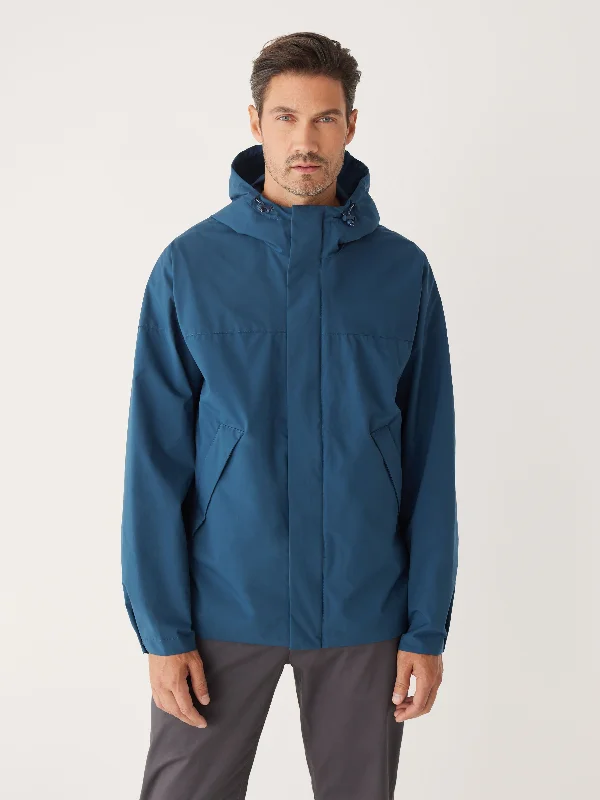 Essential Men's Puffer JacketsThe Anorak Rain Jacket in Ocean Blue