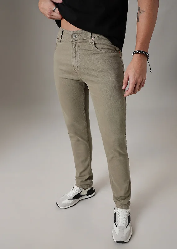 Authentic Raw Denim Men's JeansOlive Slim Fit Denim