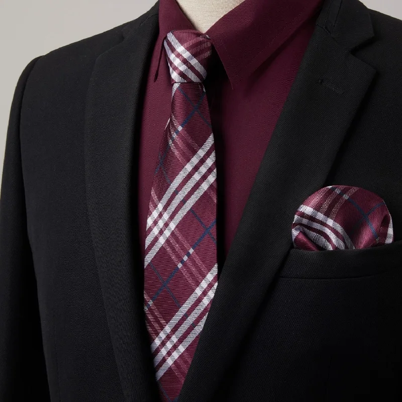 Men's Sleeveless Shirts for Summer ComfortMen's Shirt with Tie Handkerchief Set - 06-DARK RED/MAROON Men's Sleeveless Shirts for Summer ComfortMen's Shirt with Tie Handkerchief Set - 06-DARK RED/MAROON