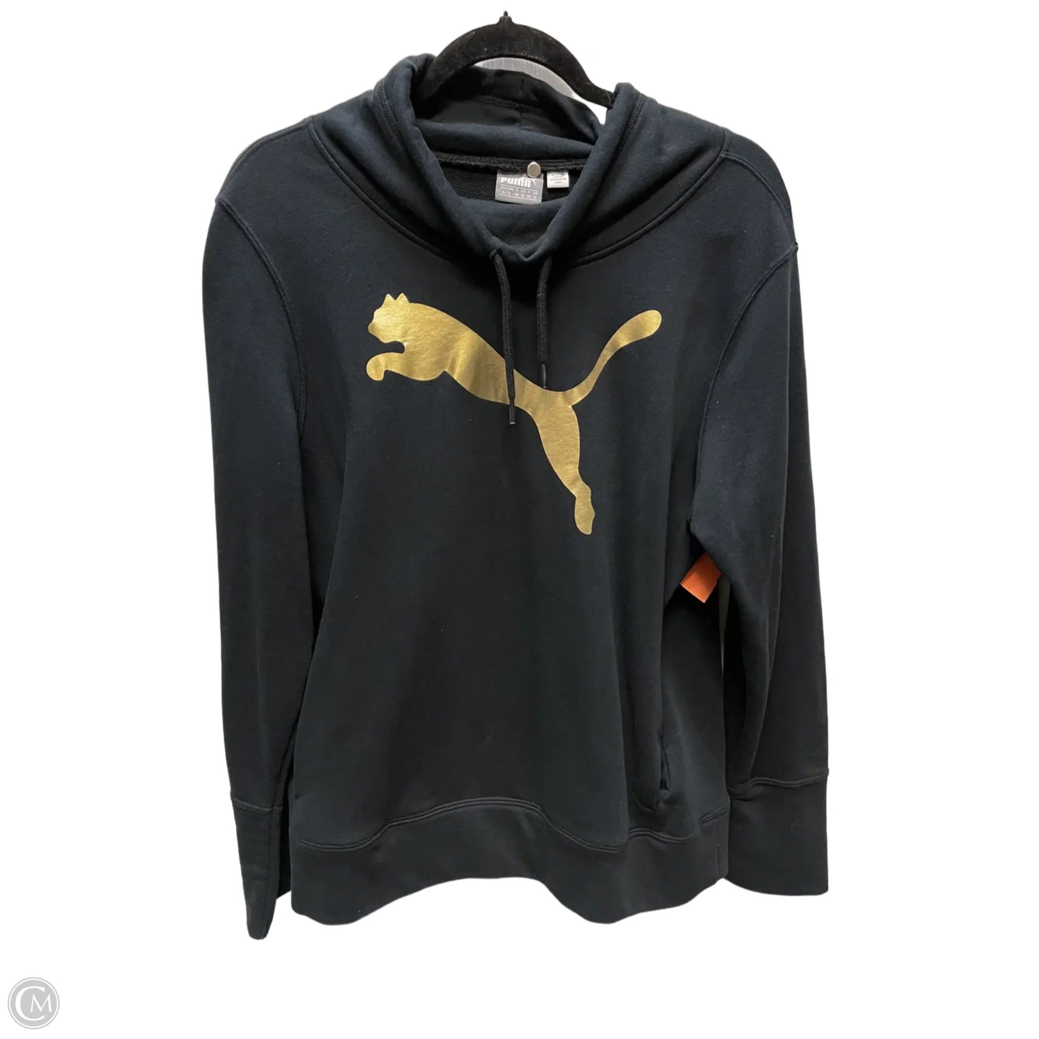Men's Hoodies with Water-Repellent FabricAthletic Sweatshirt Collar By Puma In Black & Gold, Size: Xl Men's Hoodies with Water-Repellent FabricAthletic Sweatshirt Collar By Puma In Black & Gold, Size: Xl