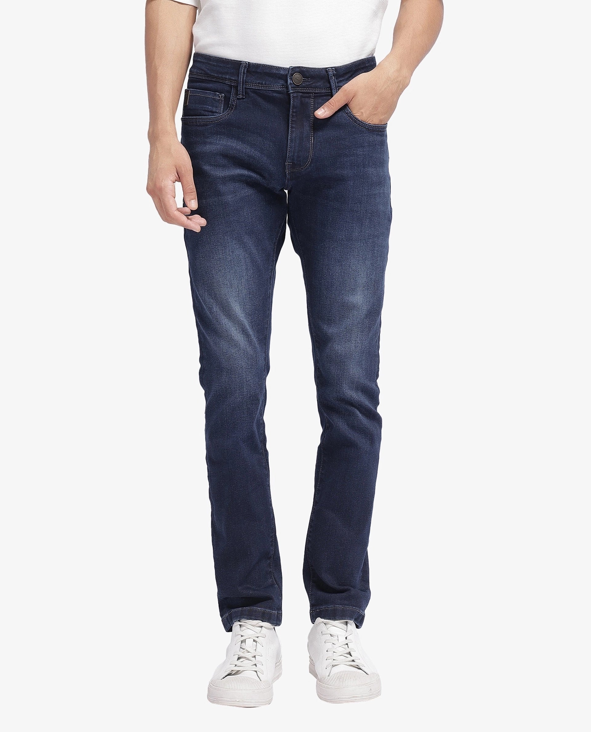 Sustainable Men's JeansRare Rabbit Mens Star Dark Navy Jeans Cotton Distressed Polyester Solid Slim Fit Sustainable Men's JeansRare Rabbit Mens Star Dark Navy Jeans Cotton Distressed Polyester Solid Slim Fit