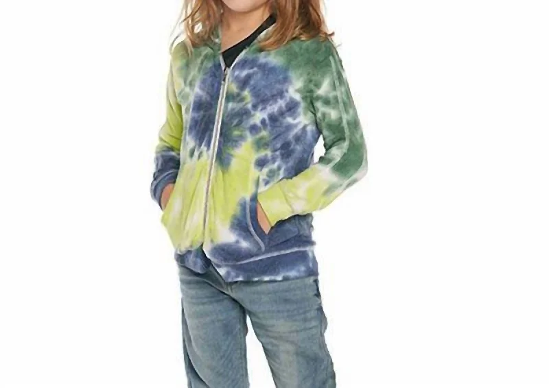 Men's Hoodies for Active LifestylesKids Zip Up Hoodie In Camp Tie Dye