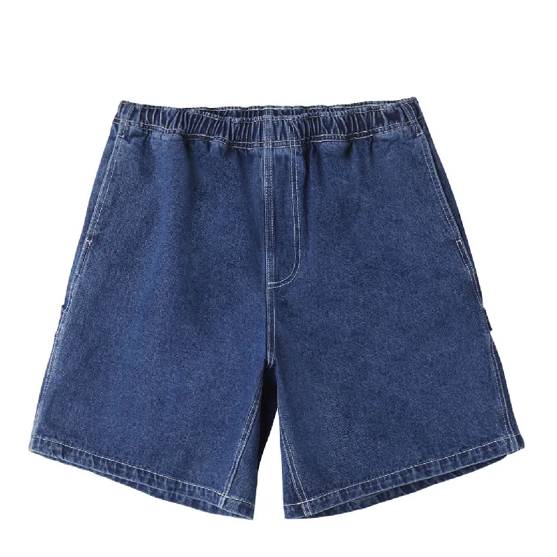 Men's Pants with Deep PocketsObey Easy Denim Carpenter Short Stone Wash Indigo