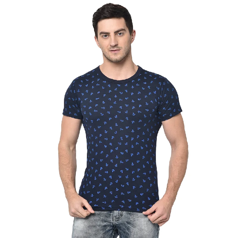 Men's Shirts with Hook-and-Loop ClosuresMack Jonney Round Neck Dark Blue T-shirt For Men's Men's Shirts with Hook-and-Loop ClosuresMack Jonney Round Neck Dark Blue T-shirt For Men's