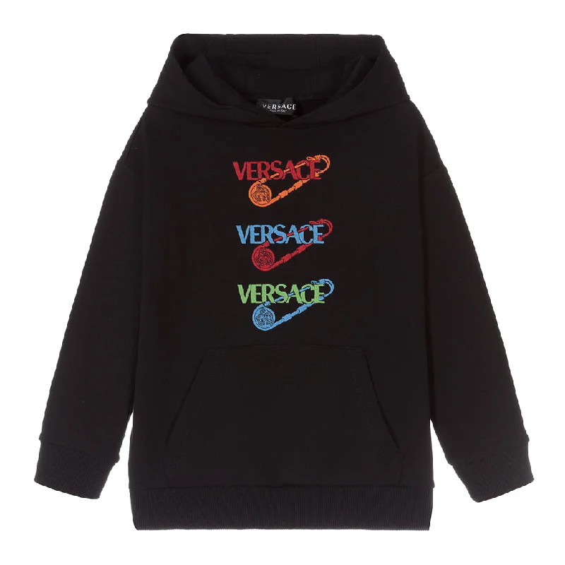 Men's Hoodies for WorkoutBlack & Multicolor Pins Hoodie