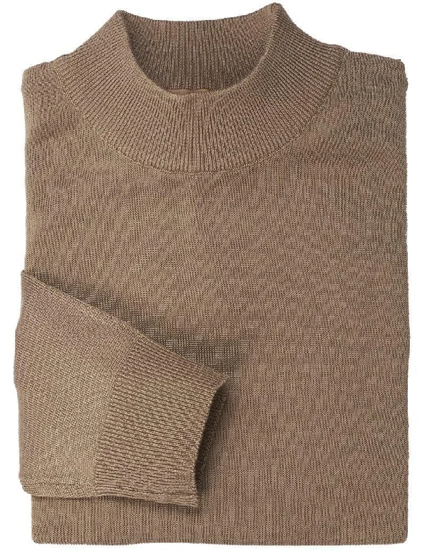 Essential Men's V-Neck SweatersMock Neck Sweater Color Coffee