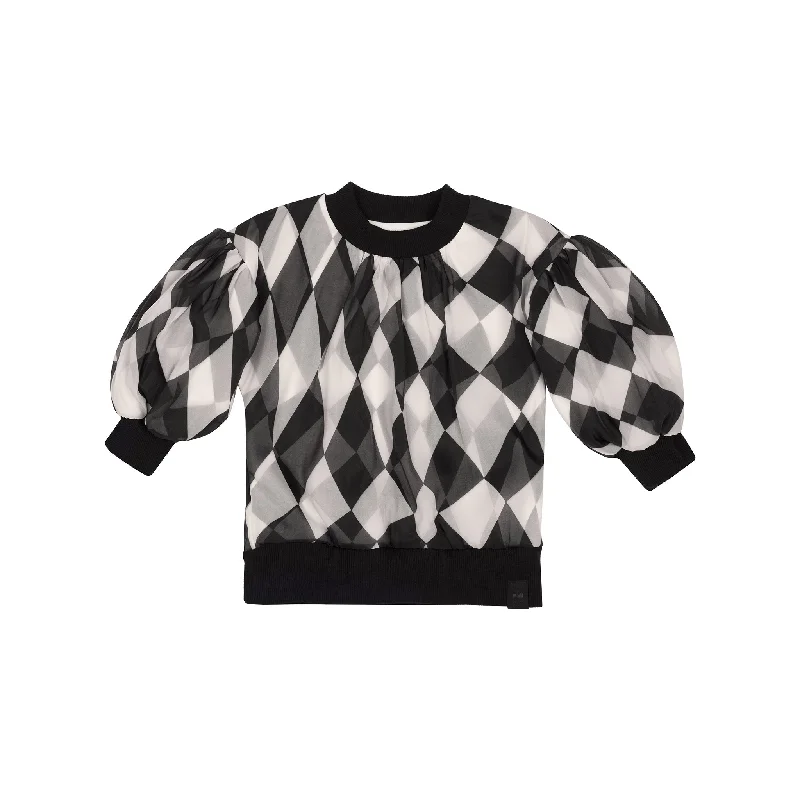 Men's Shirts with Graphic SleevesGirls Organza & Terry Sweatshirt