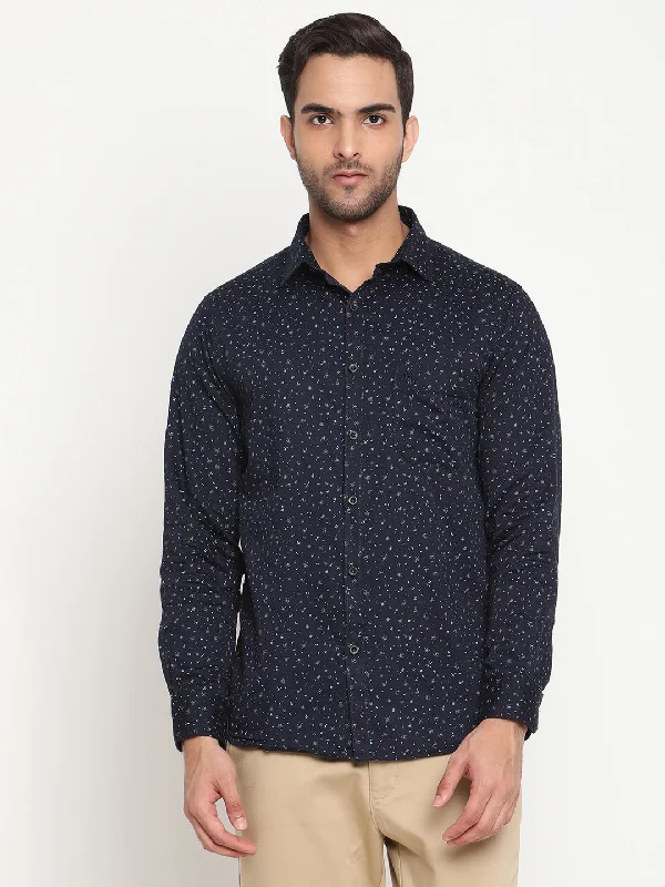 Men's Rugby Shirts for a Sporty LookMen's Navy Blue Casual Floral Ditsy Print Full Sleeve Shirt Men's Rugby Shirts for a Sporty LookMen's Navy Blue Casual Floral Ditsy Print Full Sleeve Shirt