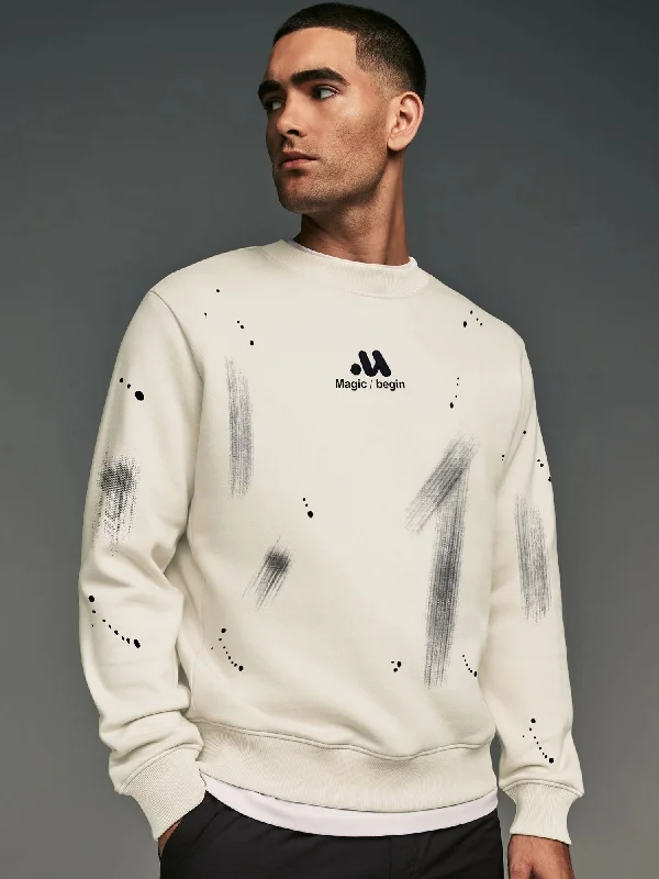 Men's Hoodies for Active LifestylesMagic HalfWhite Sweatshirt