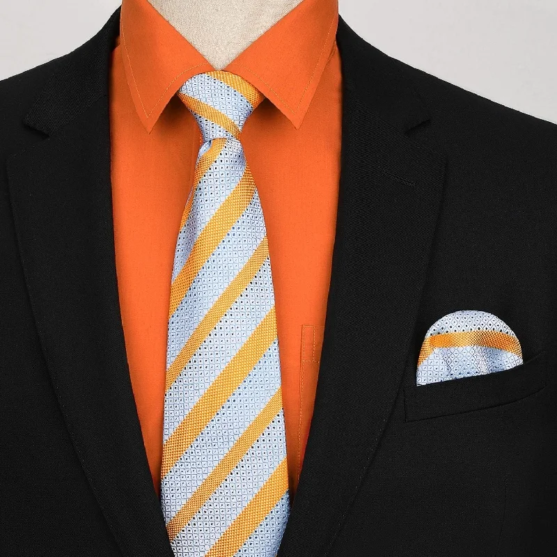 Men's V-Neck T-Shirts for a Flattering ShapeMen's Shirt with Tie Handkerchief Set - 06-ORANGE Men's V-Neck T-Shirts for a Flattering ShapeMen's Shirt with Tie Handkerchief Set - 06-ORANGE