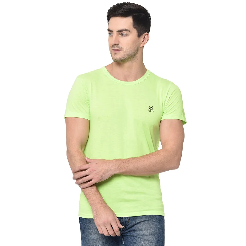 Men's Shirts with Asymmetrical HemlinesMack Jonney Round Neck Green T-shirt For Men's Men's Shirts with Asymmetrical HemlinesMack Jonney Round Neck Green T-shirt For Men's