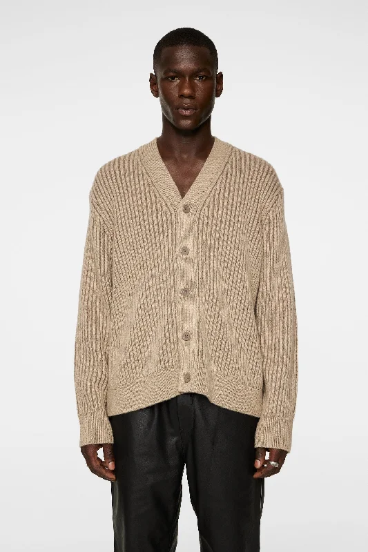 Men's Sweaters with Pockets and ZippersTwin Plated Knit Cardigan