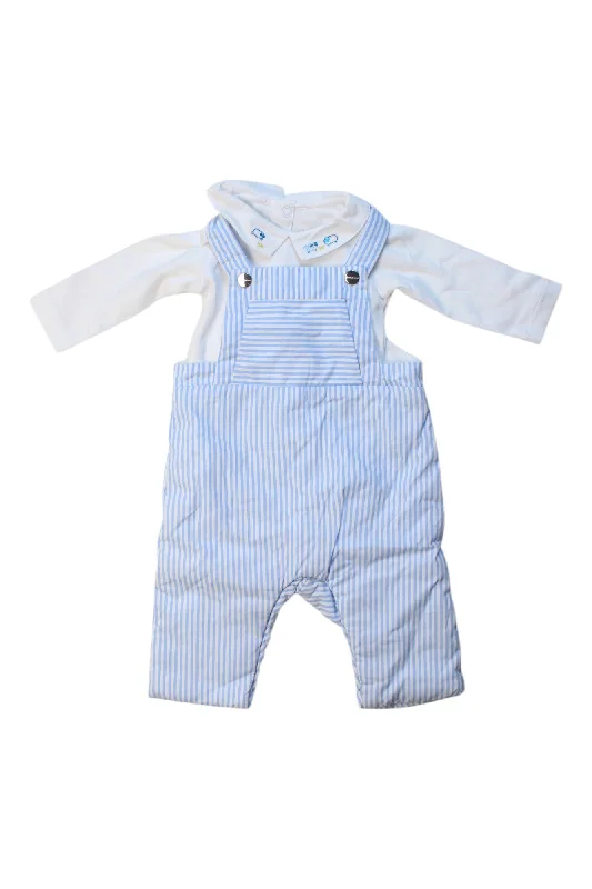 Men's Chino Shorts for Warm WeatherJacadi Striped Long Overalls With Shirt Set 0-3M