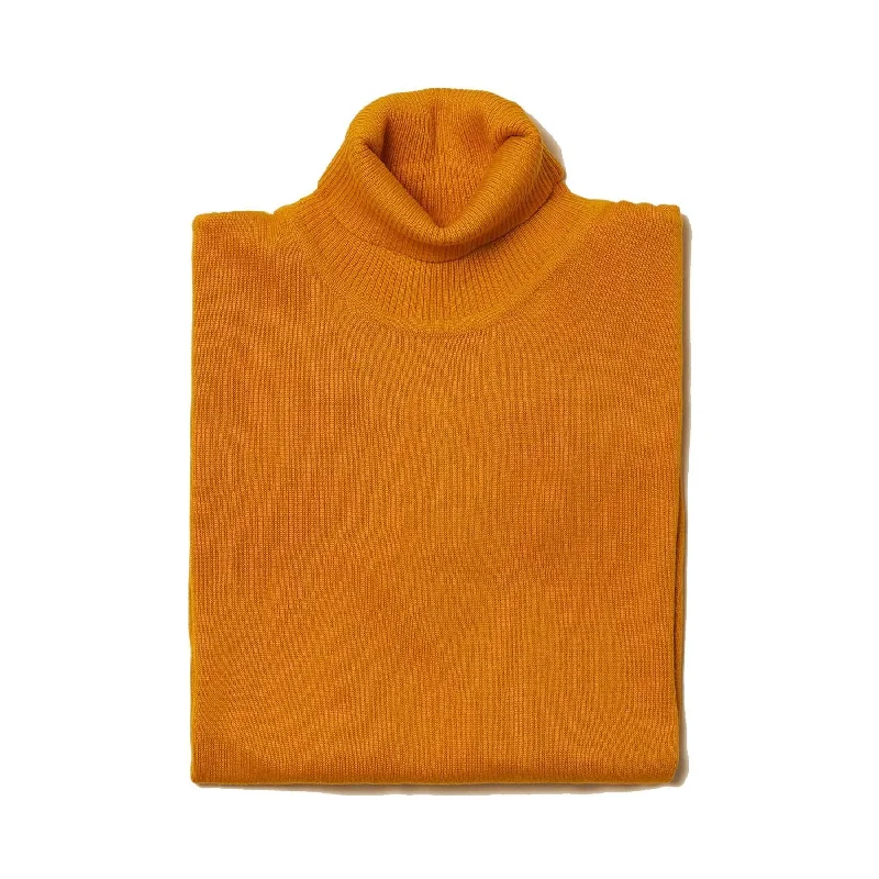 Men's Sweaters with High-Neck DesignsMen's Turtleneck Sweater color Mustard