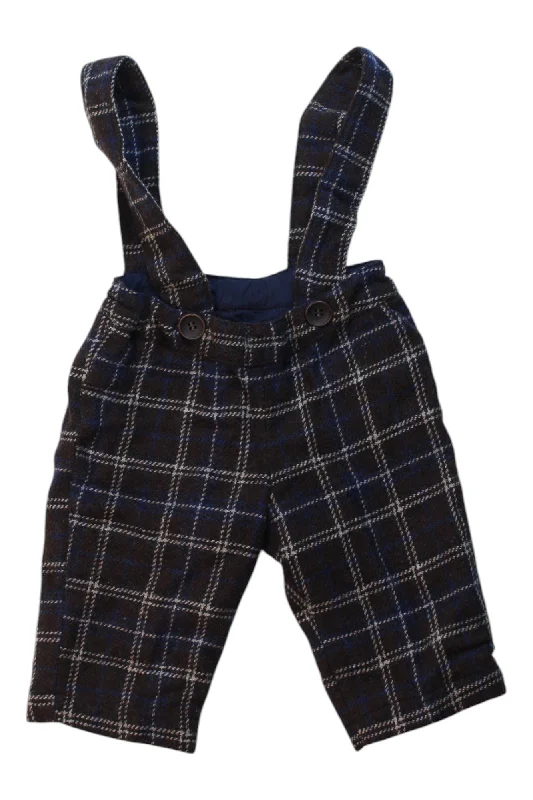 Men's Pants with Logo EmbossmentsSiseo Olive Long Checkered Overalls 0-3M